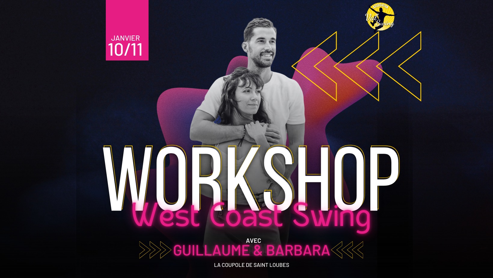 Workshop West Coast Swing avec Guillaume & Barbara 10&11 janvier 2026