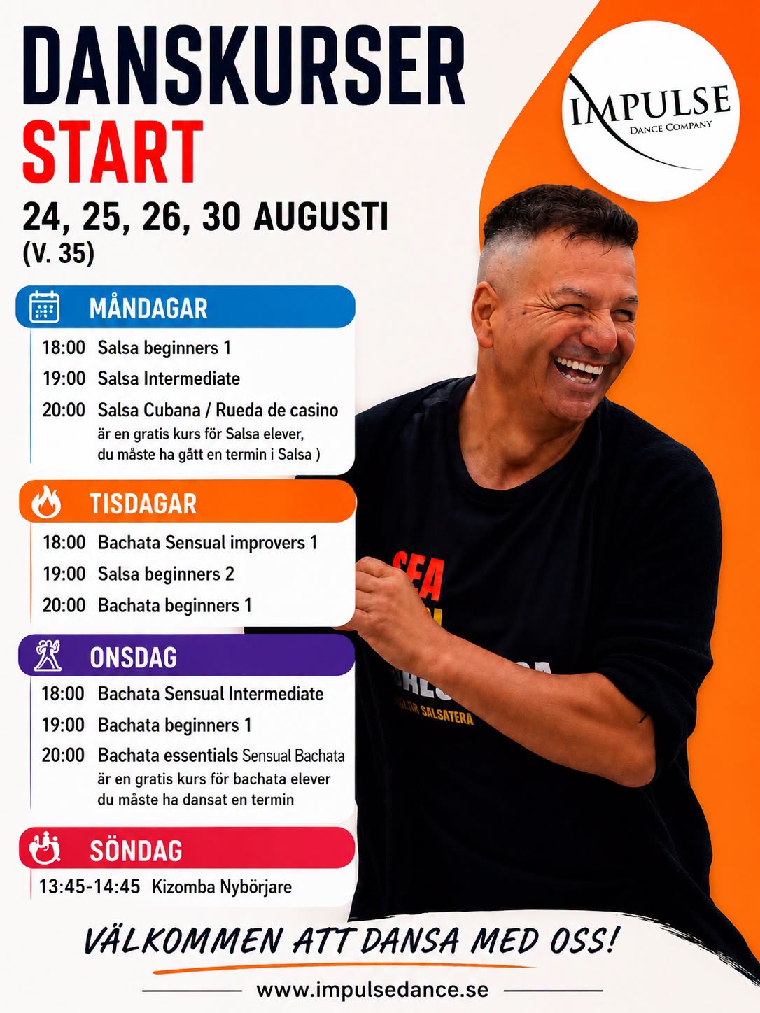 Bachata , Salsa & Kizomba Danskurser med Impulsedance Orlando