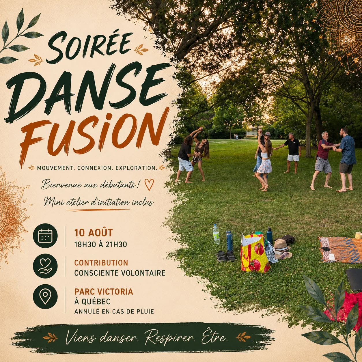 Soirée danse fusion (Parc Victoria)💃