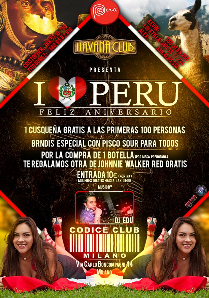 :::::: CODICE CLUB & HABANA CLUB :::::: Presentan Aniversario del PERU