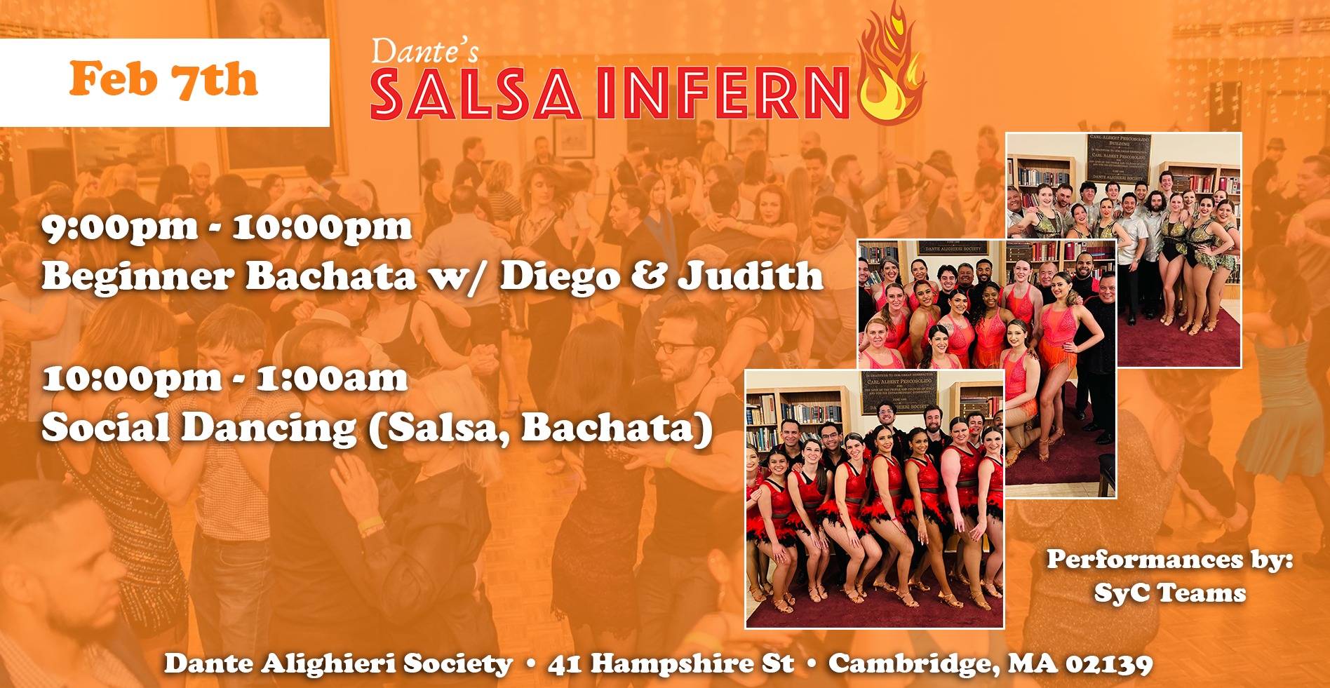Dante's Salsa Inferno Feb 7th Salsa Bachata Dance Social!