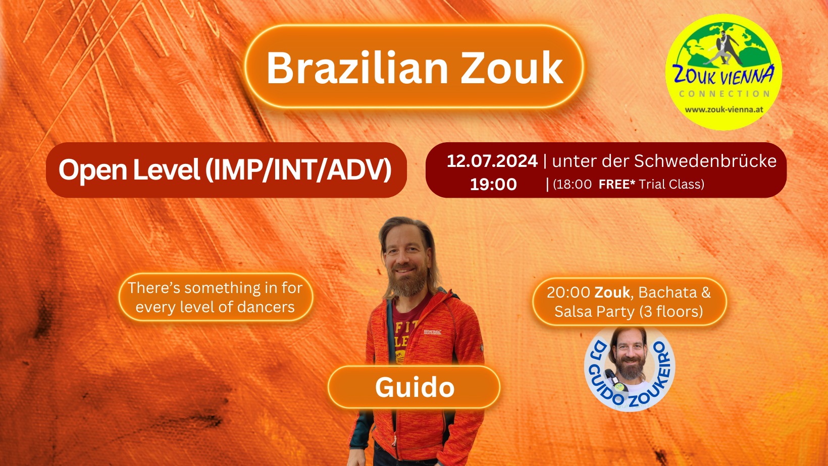 Brazilian Zouk Open Level Class + Party (3 floors)