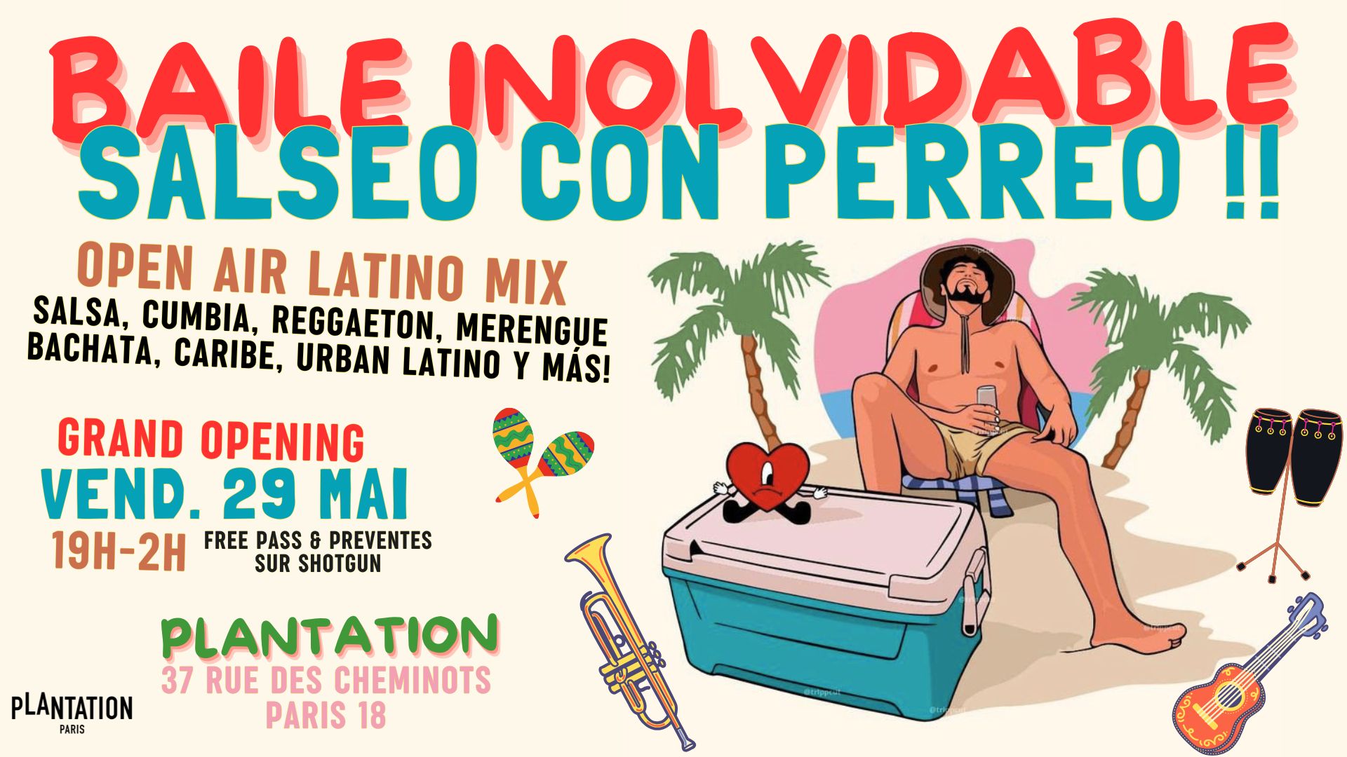 BAILE INOLVIDABLE - Salseo con Perreo! Open air Latino mix Salsa, Cumbia, Reggaeton, Merengue y más!