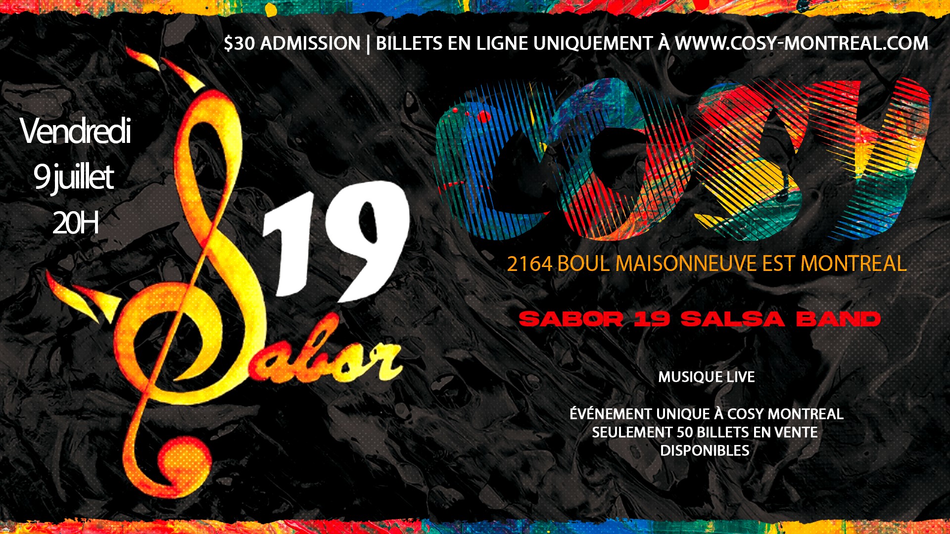 VENDREDI COSY AVEC MUSIQUE LIVE SABOR 19