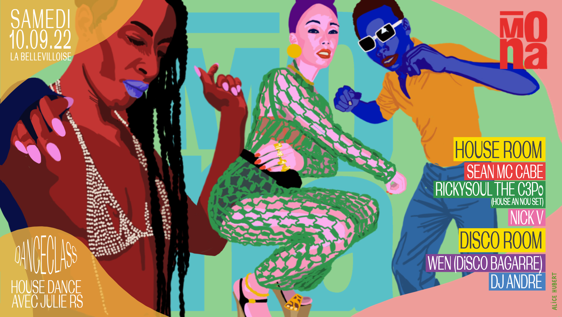 Mona w Sean McCabe, Rickysoul the C3PO, Wen, Nick V, DJ André, Dance Class