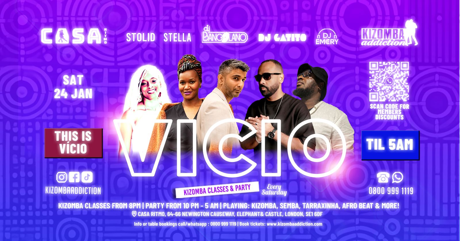 πΆ π London's No.1 Saturday Kizomba Party: Clube Vicio - with DJ Bangolano