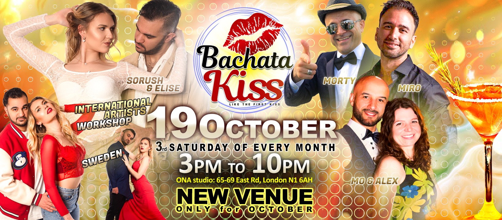 Bachata Kiss, October - Bachata classes and parties on every 3rd Saturday in London