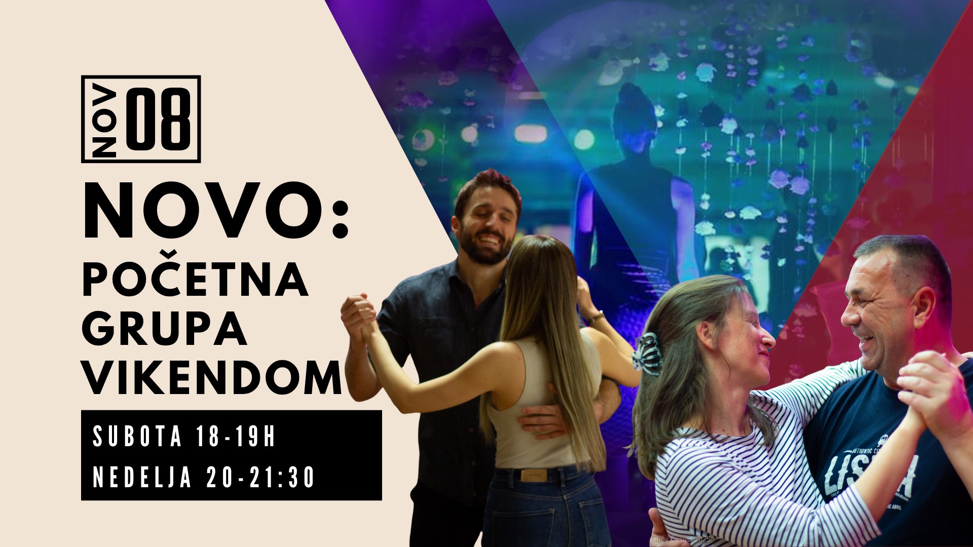 NOVO - upis u početnu grupu vikendom u Tango natural, Probni čas besplatan
