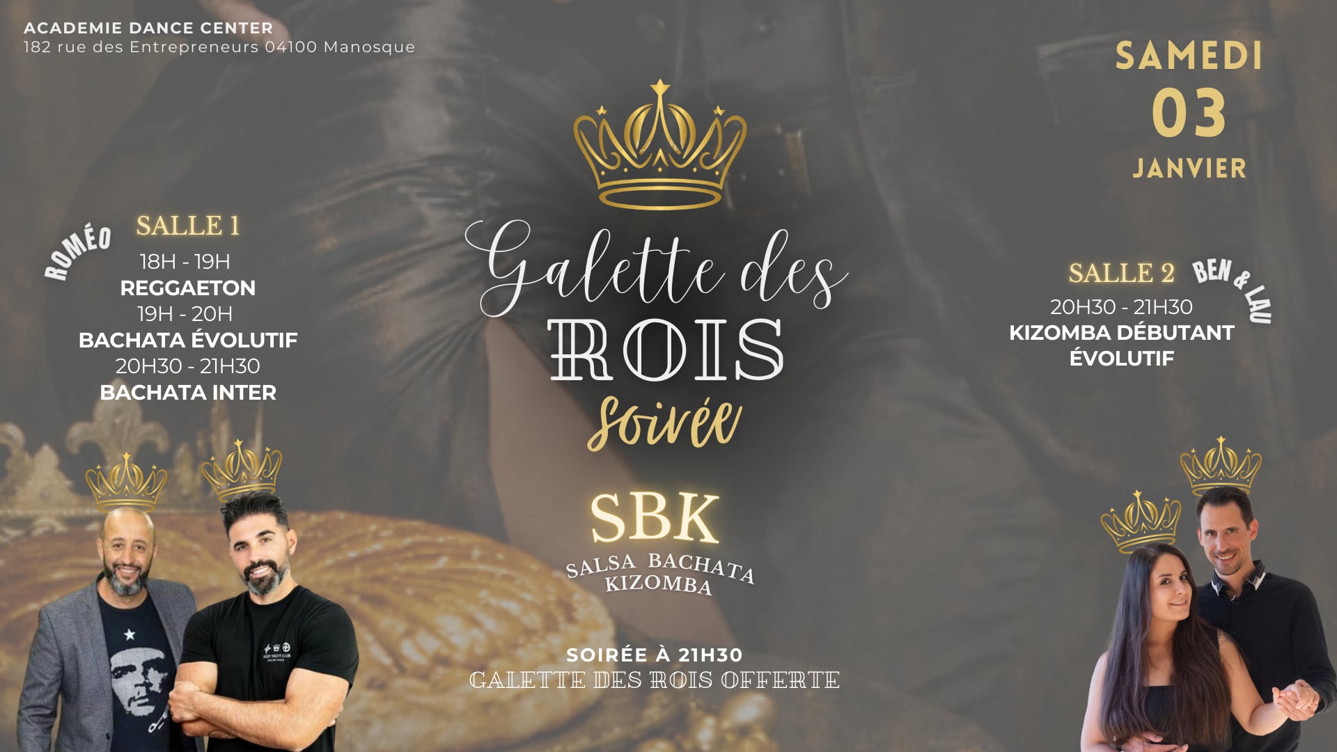 Soirée Galette des Rois SBKr & Stages Bachata Kizomba Reggaeton