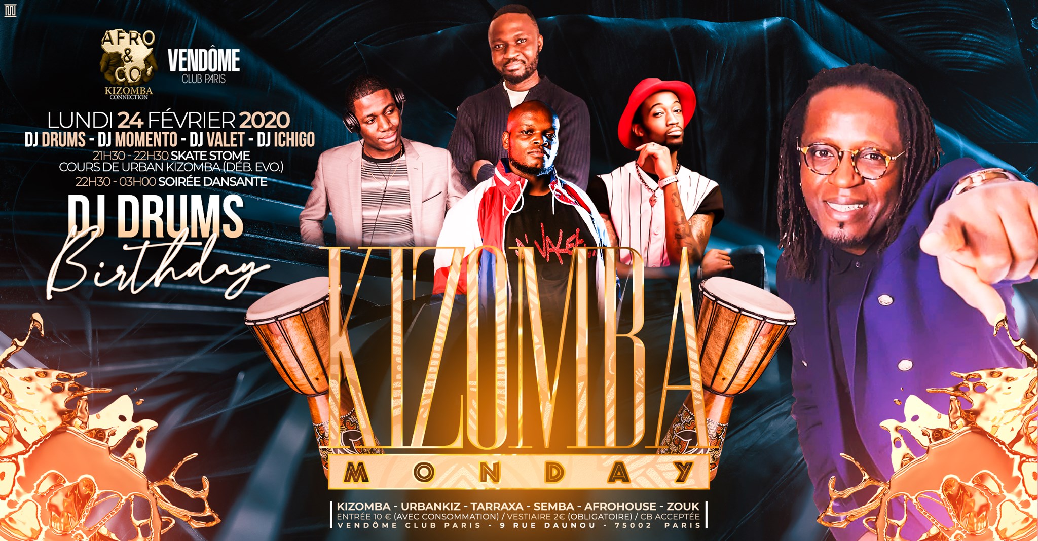 Monday Kizomba Special Dj Drums Birthday Bal Masqué