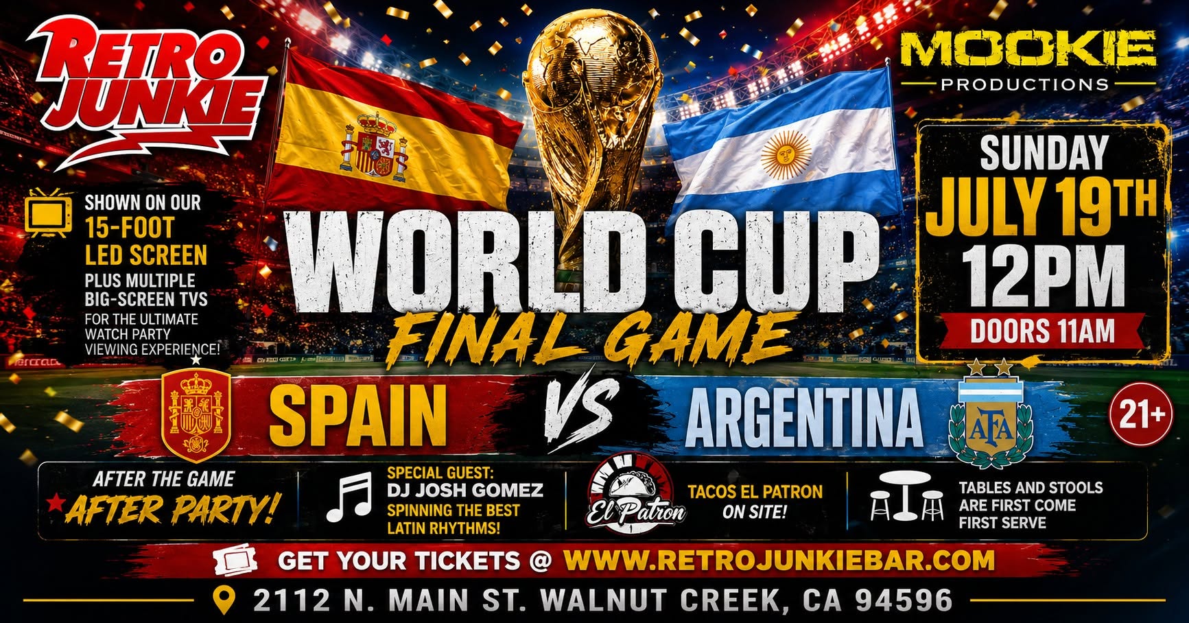 LA GRAN FINAL ESPAÑA vs ARGENTINA - WATCH PARTY+ AFTER PARTY w DJ JOSH