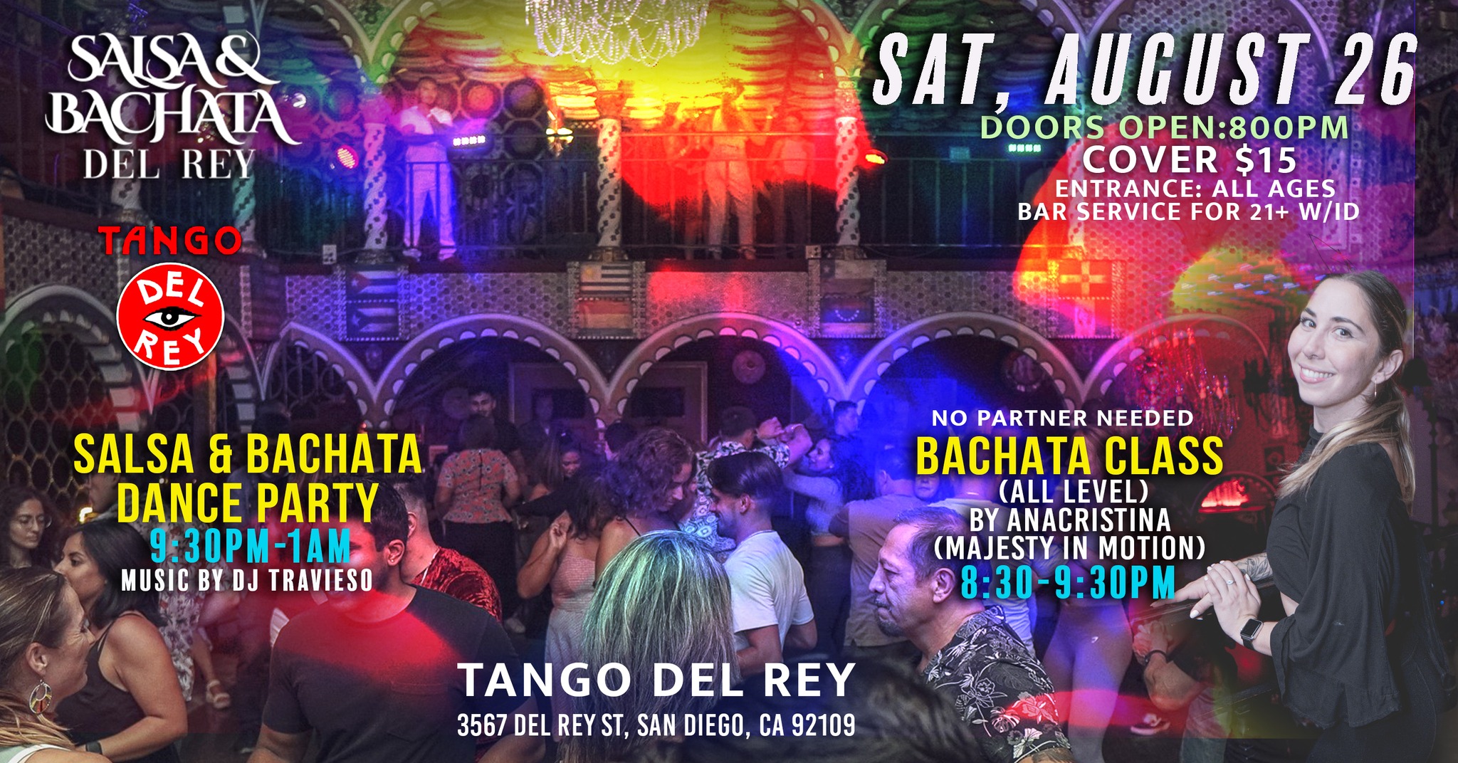 Salsa & Bachata del Rey SAT, AUGUST 26