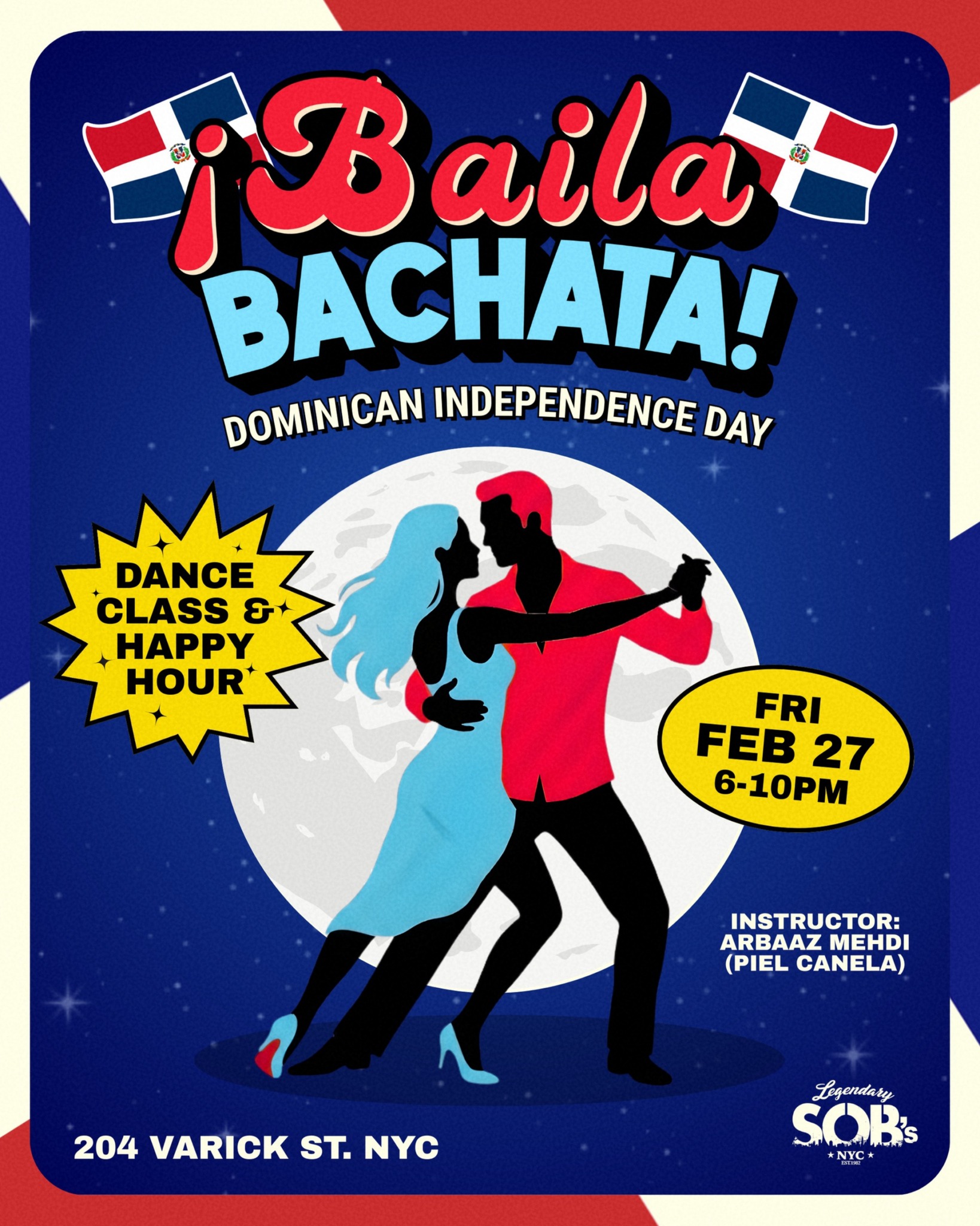 ¡Baila Bachata! Dominican Independence Day Dance Class & Happy Hour
