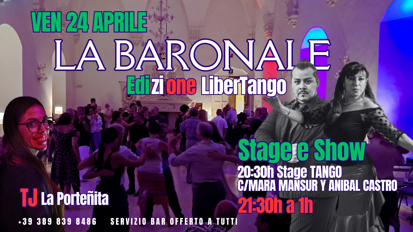 VEN 24 APR💥LA BARONALE es LiberTango - STAGE & SHOW Mara Mansur e Anibal Castro - Tj LA PORTEÑITA