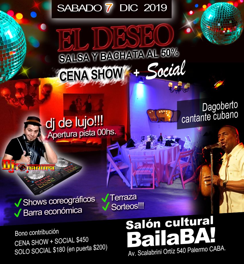 Fiestón Salsa y Bachata cena show. Baile toda la noche!