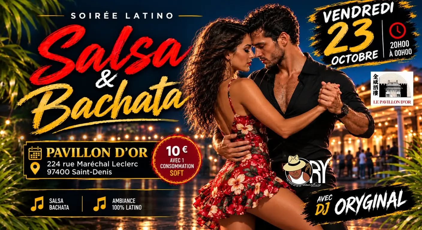 ⭐️Soirée⭐️SALSA & BACHATA⭐️PAVILLON D'OR⭐️20h00-00h00⭐️DJ ORYGINAL