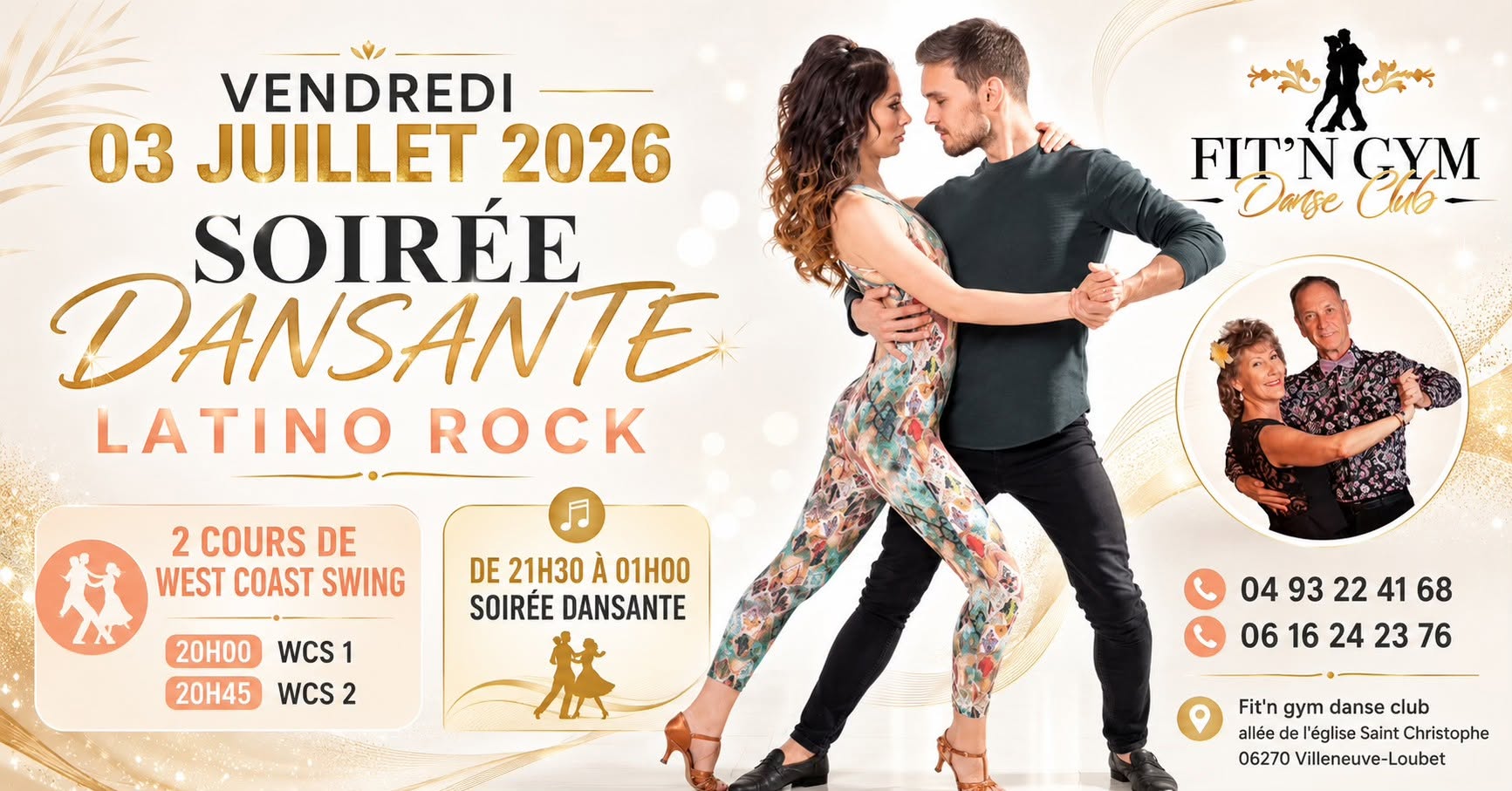 SOIREE DANSANTE LATINO ROCK + 2 COURS DE WEST COAST SWING AVEC VERO ET JOEL AU FIT
