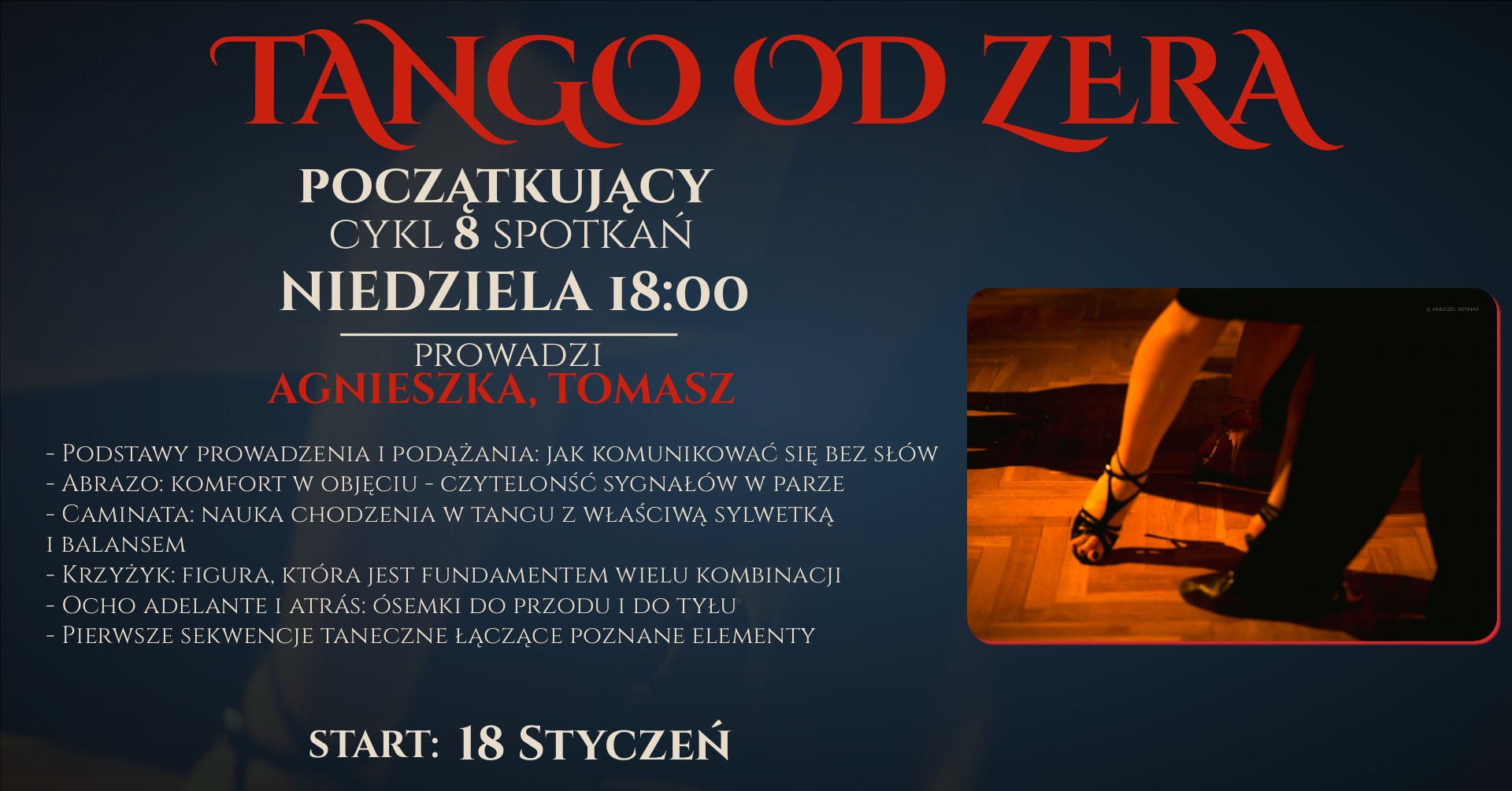 Tango od ZERA kurs dla początkujących w niedzielę