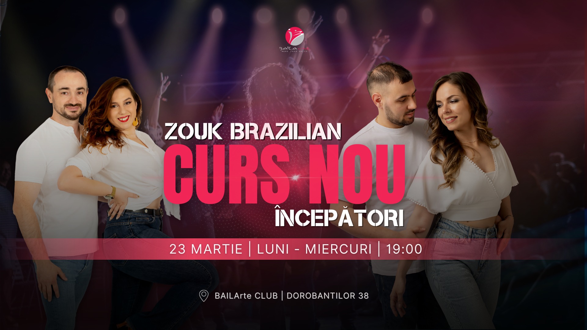 Curs nou de ZOUK BRAZILIAN Cluj-Napoca, 23 MARTIE