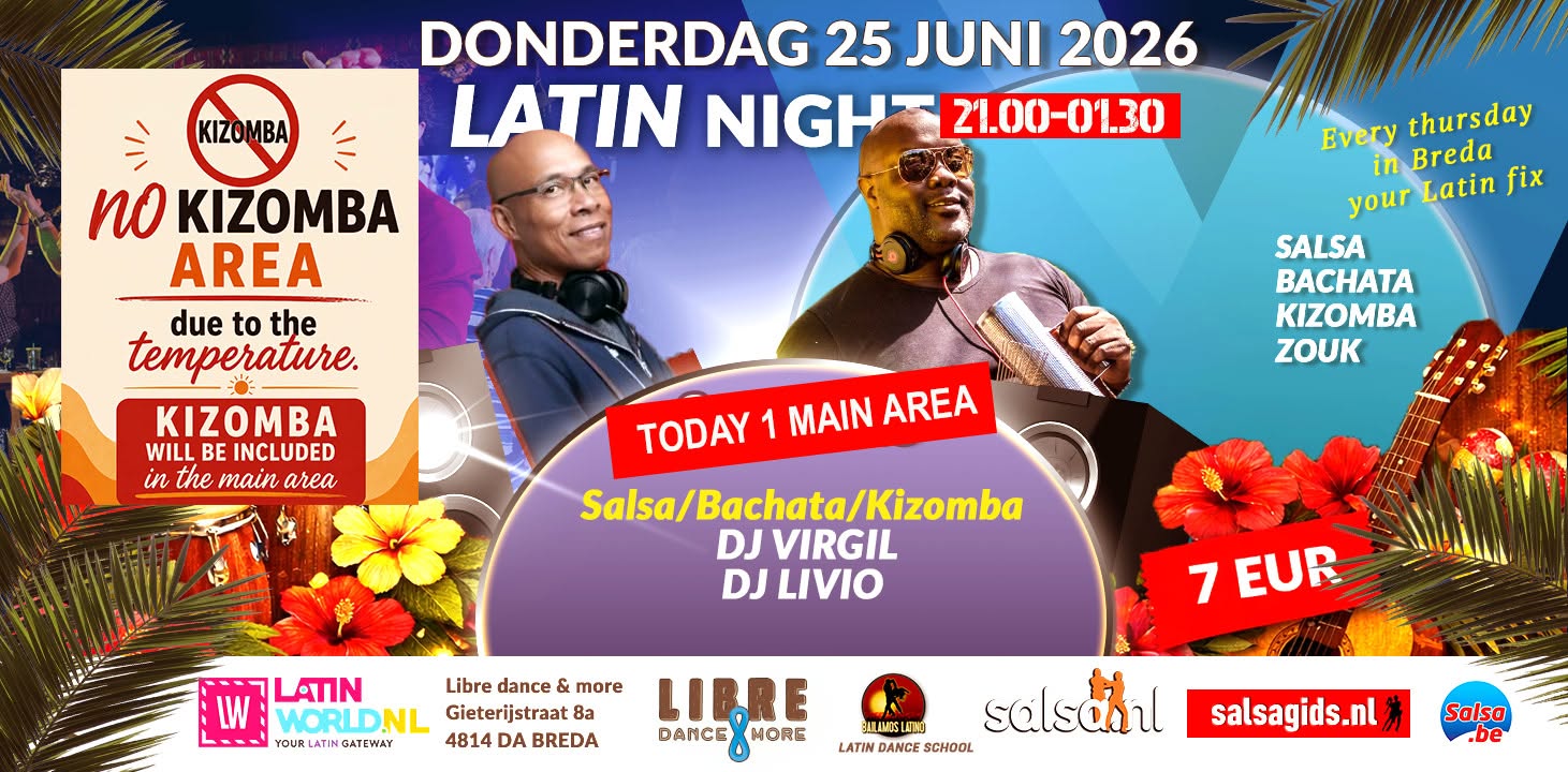 Don 25 JUNI 2026 LIBRE LATIN NIGHT THIS TIME 1 AREA SALSA BACHATA & KIZOMBA