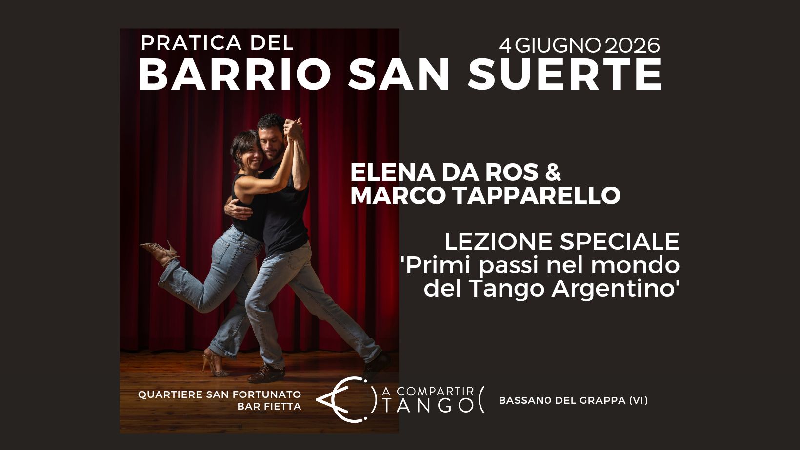 'Primi passi nel Tango Argentino' alla PRATICA DEL BARRIO SAN SUERTE
