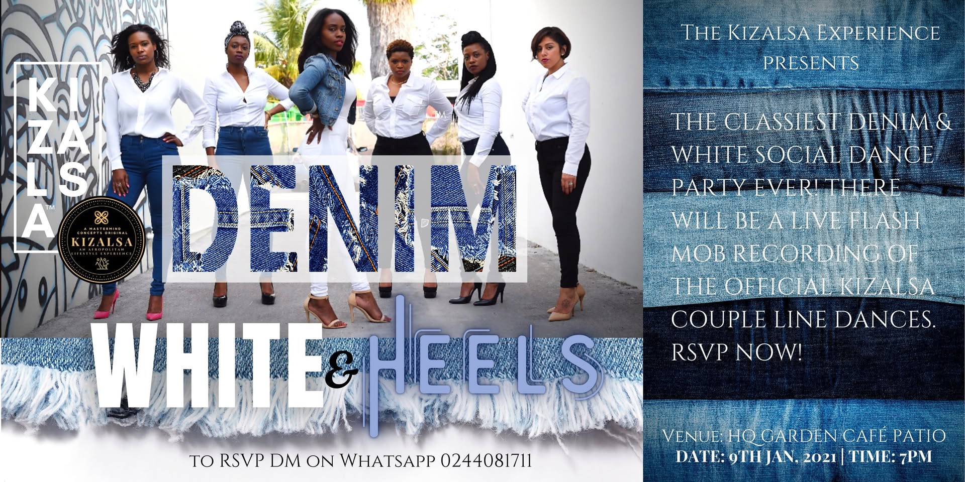KIZALSA DENIM, WHITE & HEELS