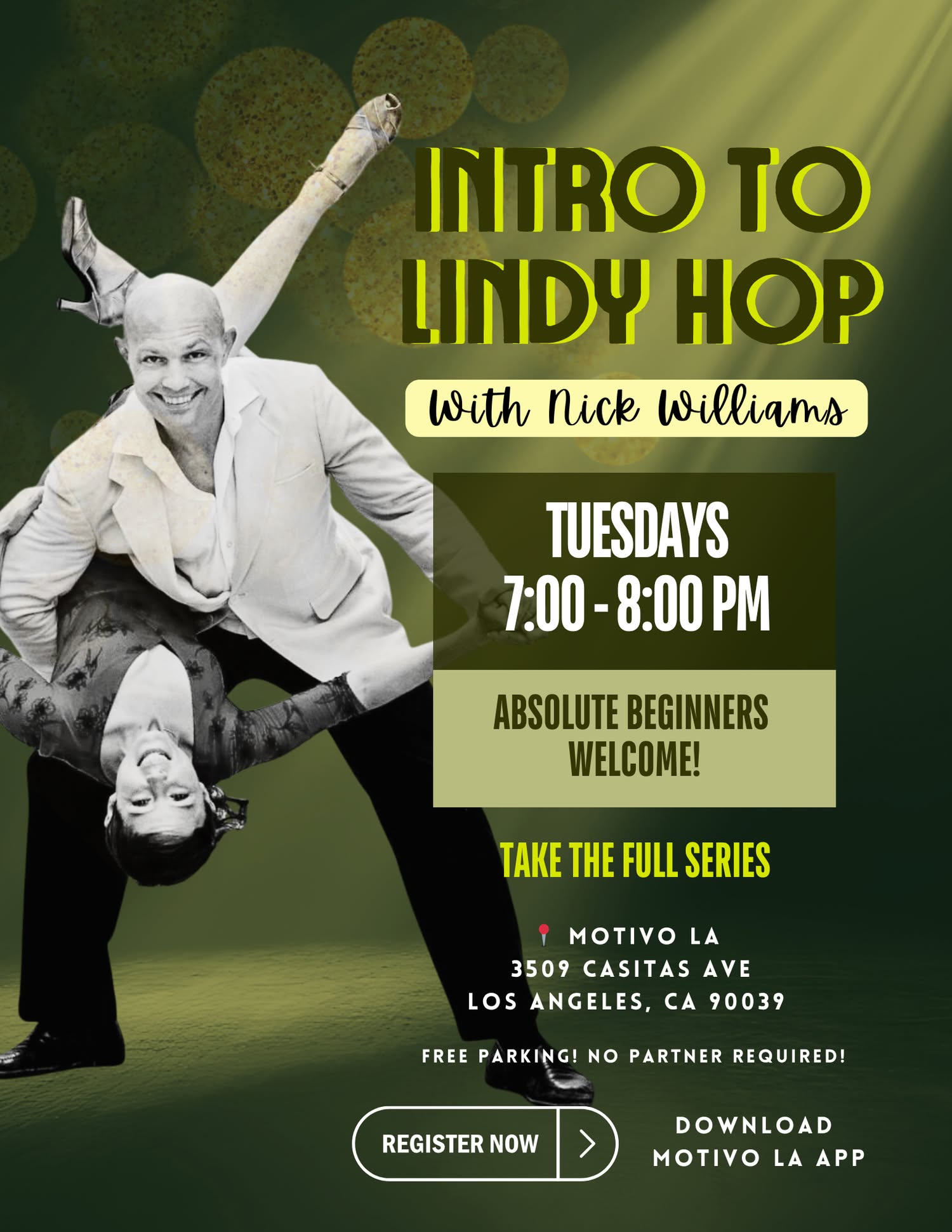 Lindy Hop Level 1: Intro Series with Nick Williams May 5, 12, 19, 26