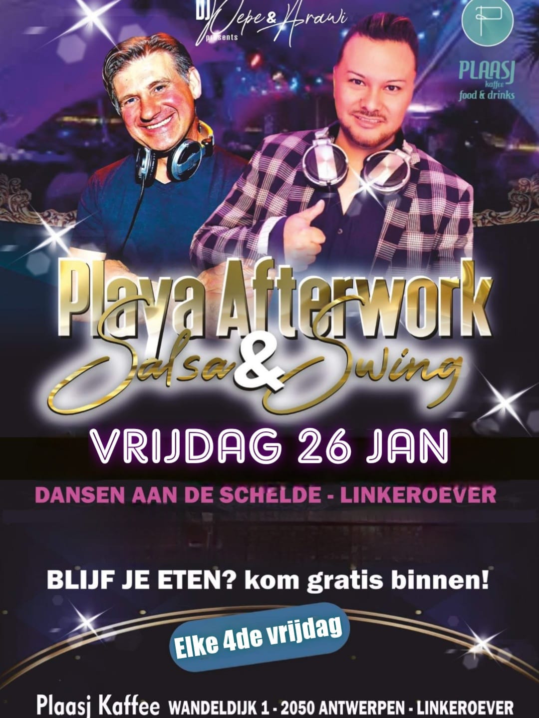 Playa afterwork Plaasj LINKEROVER nu vrijdag DJ Pepe & Esk