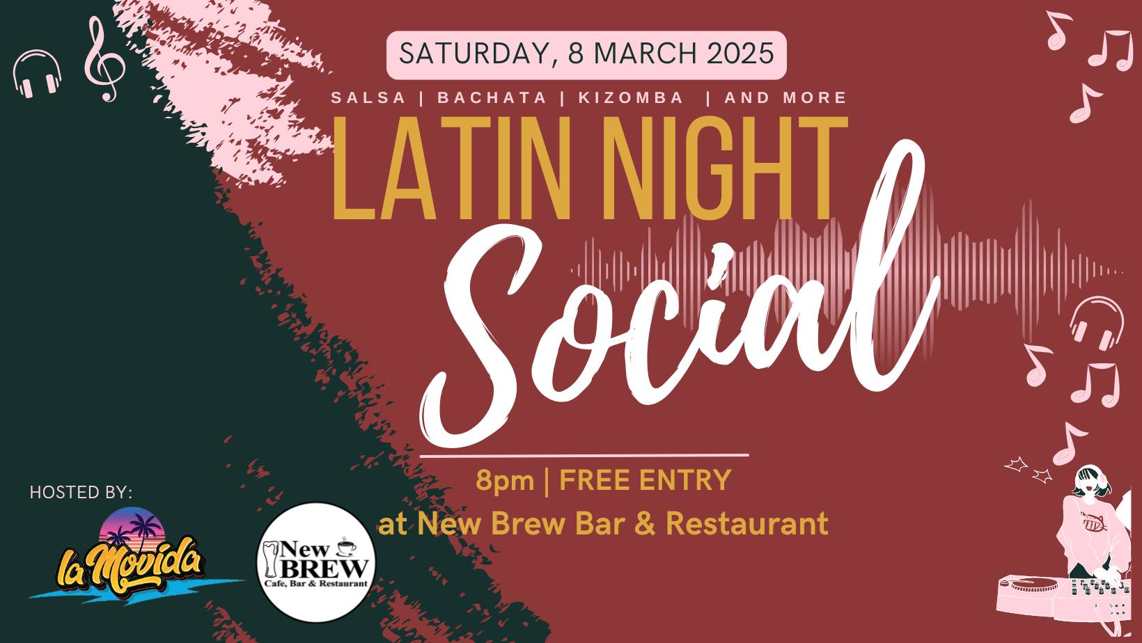 SABADO LATIN NIGHT Social FREE PARTY! ππ₯