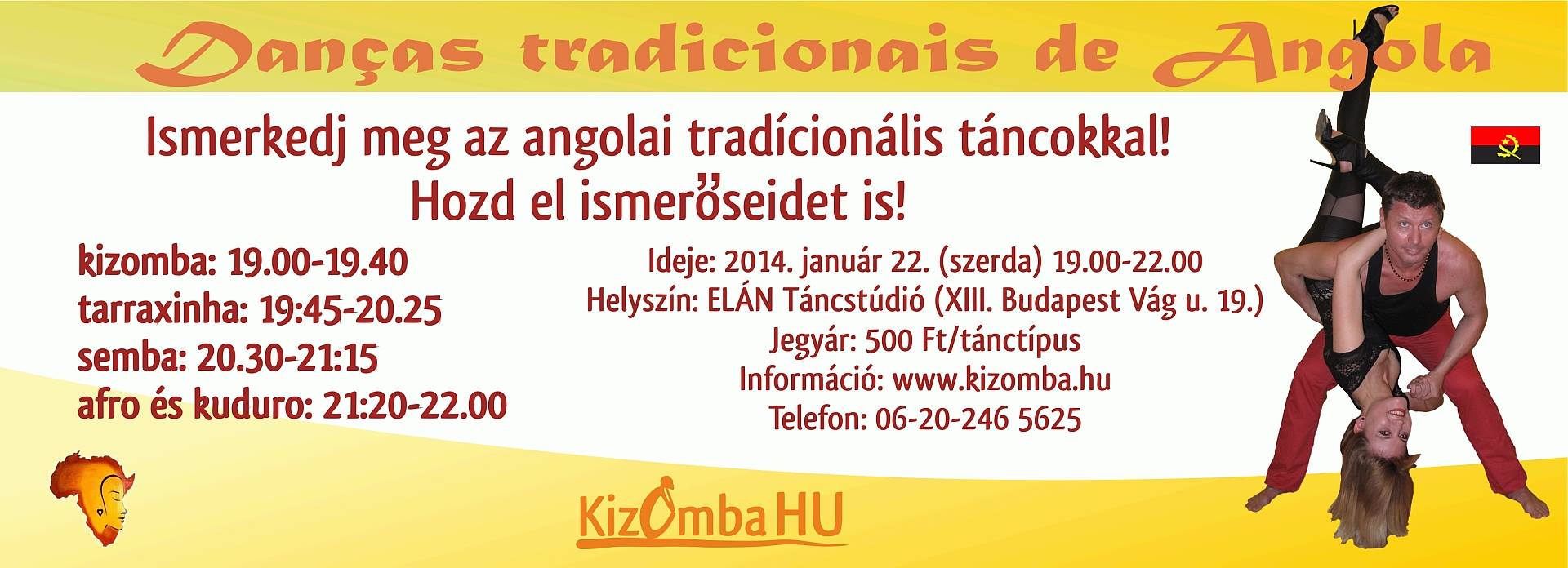 Angolai táncok - nyílt nap - kizomba - semba - tarraxinha - kuduro