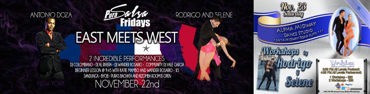 Workshop with Rodrigo Cortazar & Selene Tovar in Dallas, TX! Saturday, Nov 23rd @ 2:30 PM Fast Crazy Partner-work and Mambo Footwork