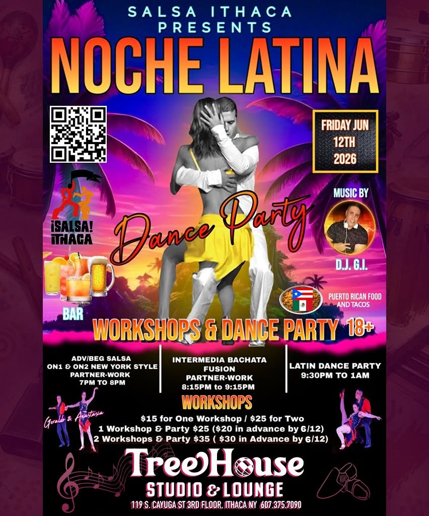 NOCHE LATINA MUSIC & DANCE 🔥 WORKSHOPS & PARTY with GERALDO 🇵🇷 & ANASTASIA 💃 FOOD & LOUNGE