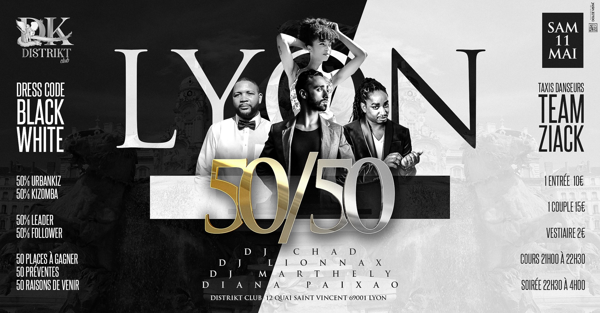 Samedi 11 Mai - The 50 50 Kizomba Party - Lyon