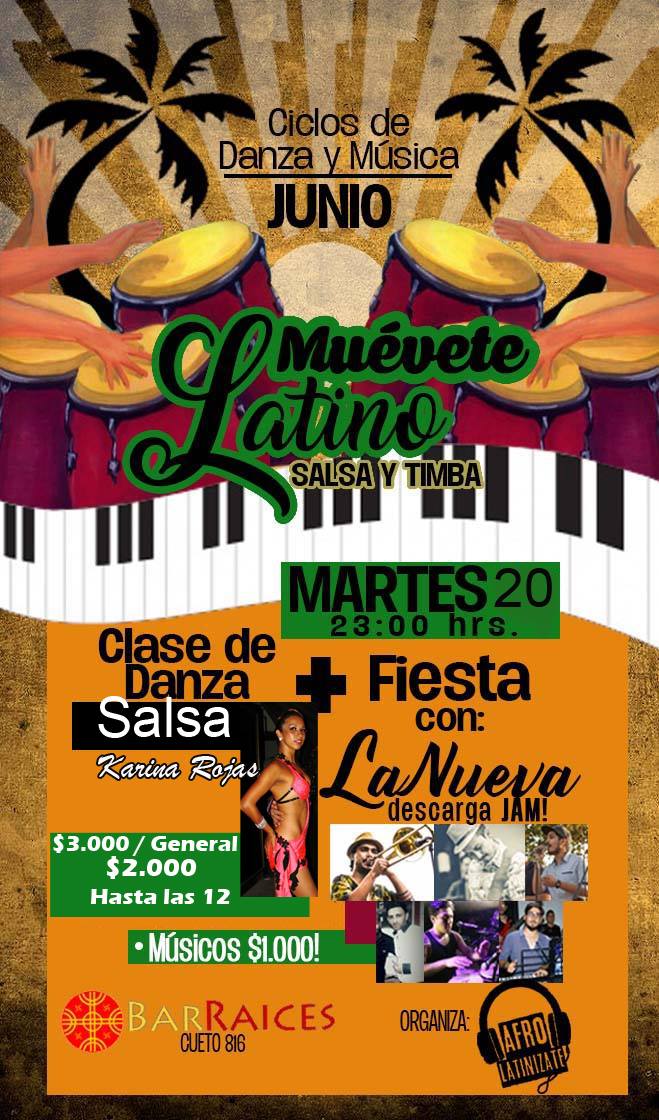 Muévete Latin@ en Bar Raíces, La Nueva Jam JUNIO en SALSA !