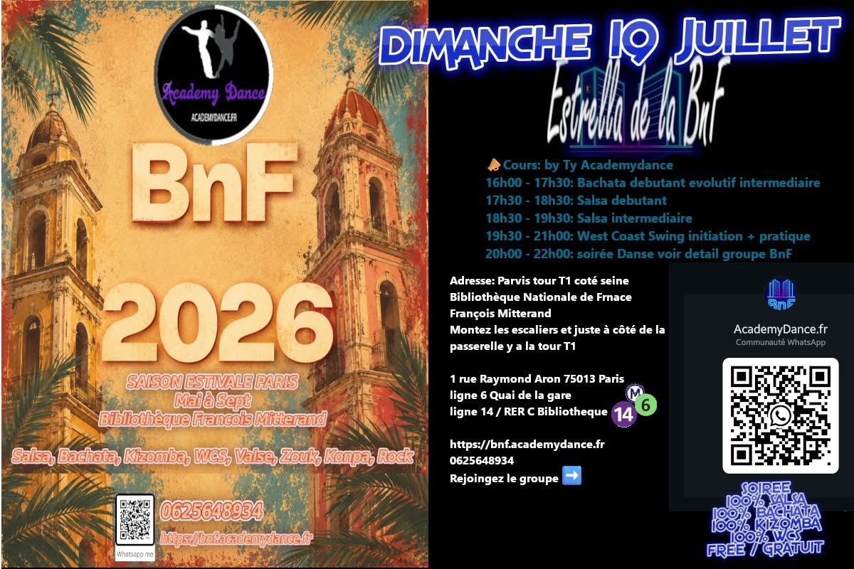 Estrella de la BnF 2026: Dimanche cours et danse