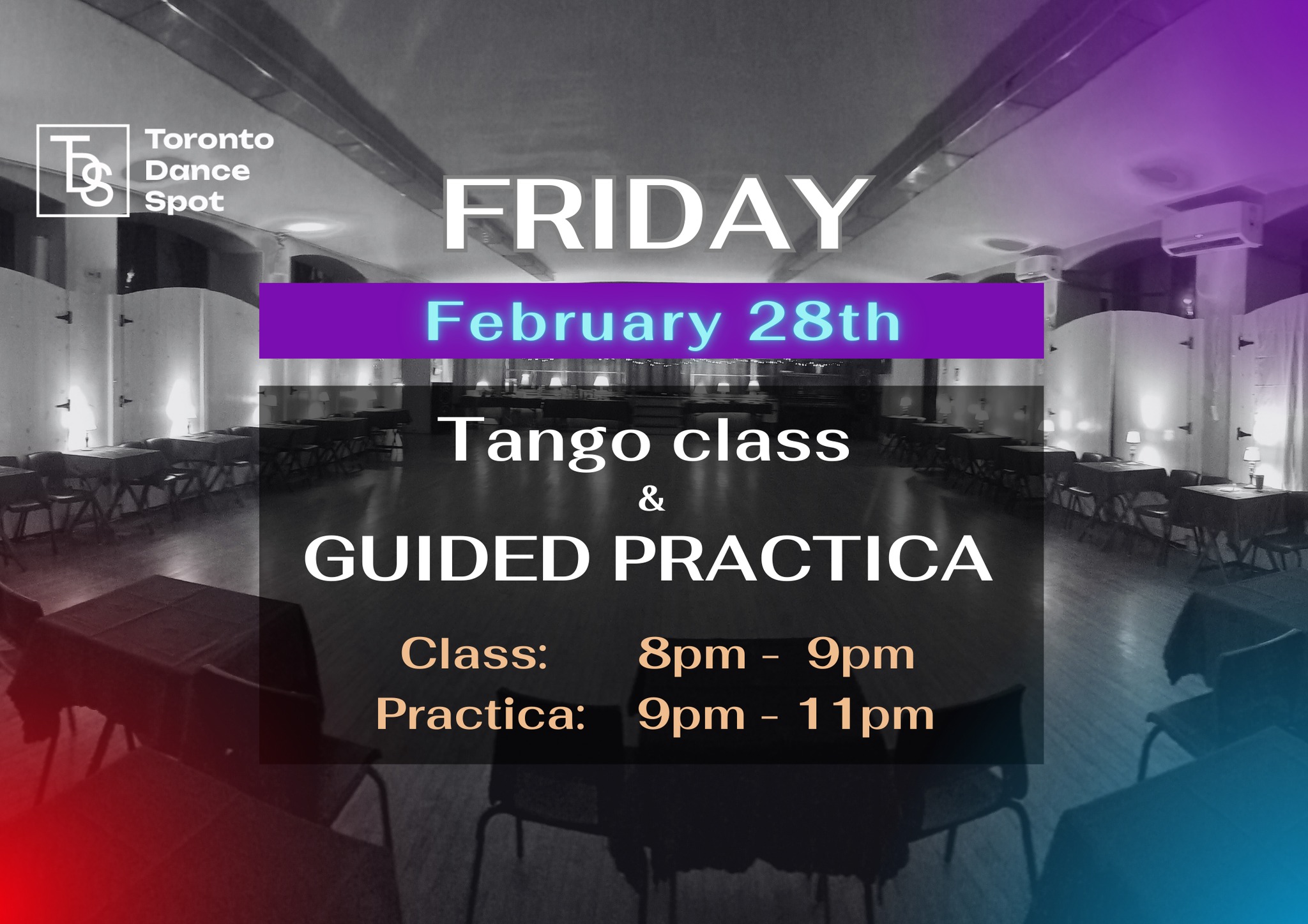 Friday Argentine Tango Class plus 2h Guided Practica