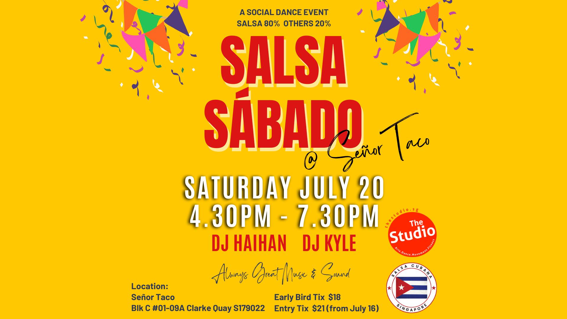 SALSA SÁBADO @ Señor Taco! Saturday July 20, 2024