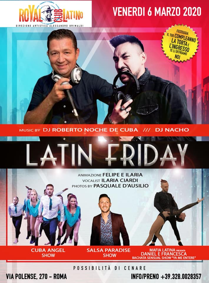6 Marzo salsa e Bachata sensual Royal latino