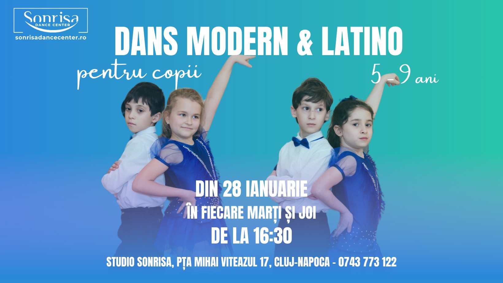 DANS MODERN & LATINO pentru copii DIN 28 IANUARIE CLUJ-NAPOCA