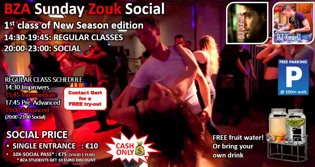 β·ββΆ Sunday Zouk Social - Feb 1 - 1st Class of Season