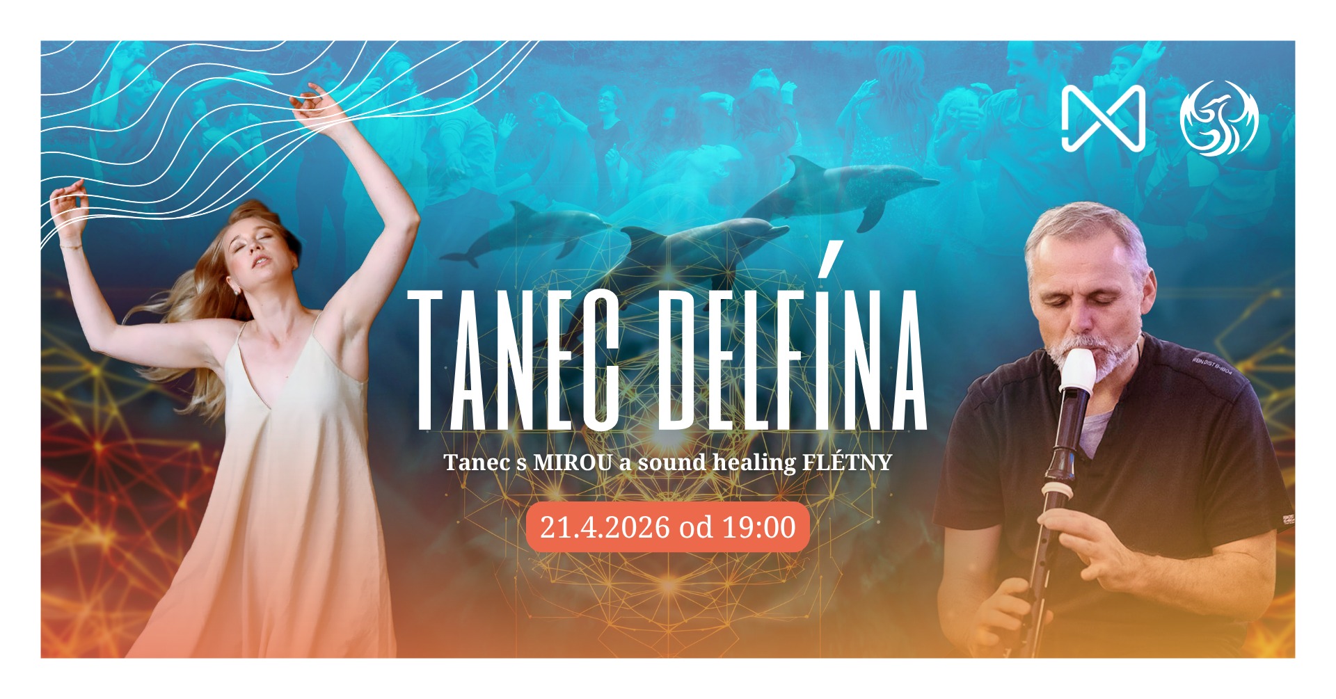 TANEC DELFÍNA s MIROU na lodi a sound healing flétny