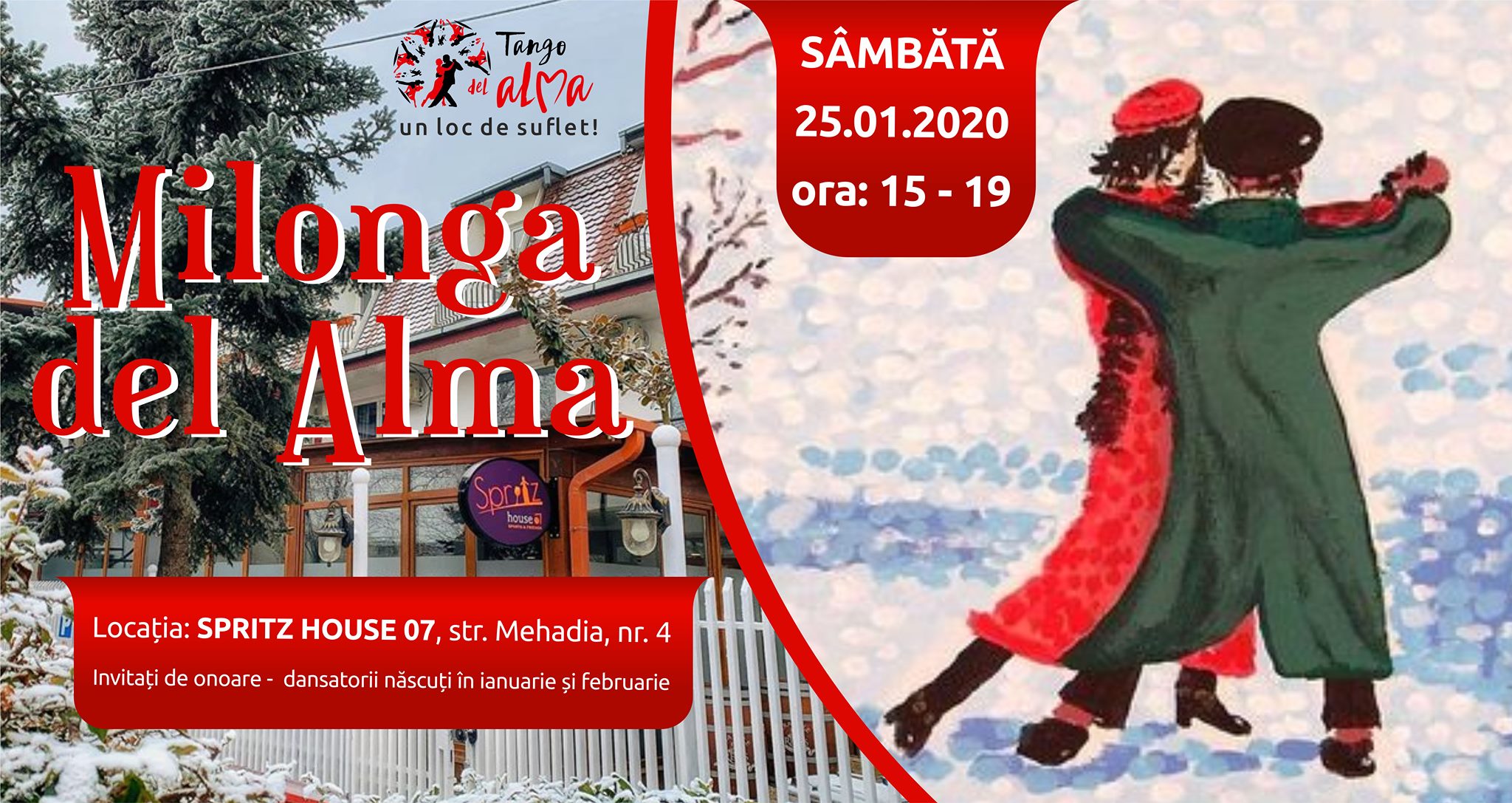 Milonga Tango del Alma la Spritz House sâmbătă 25.01 după-amiază