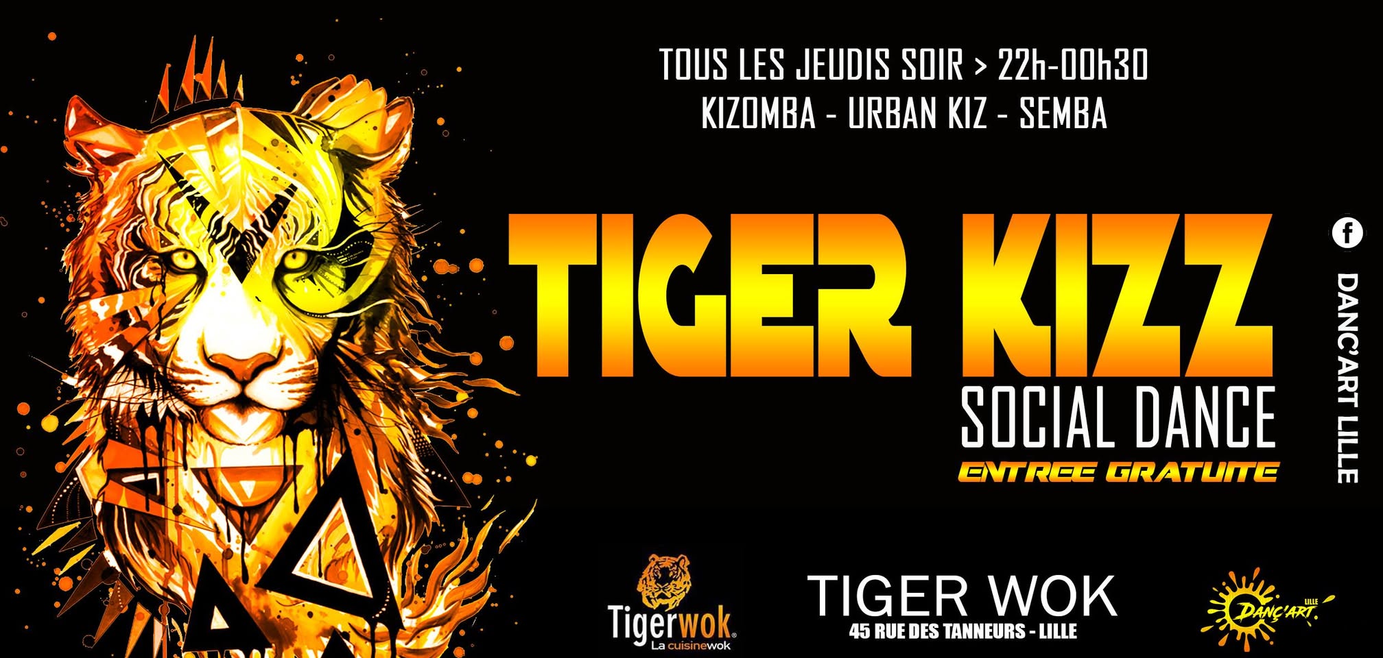 TIGER KIZZ -Free Social Dance- Tous les Jeudis By Danç'Art Lille