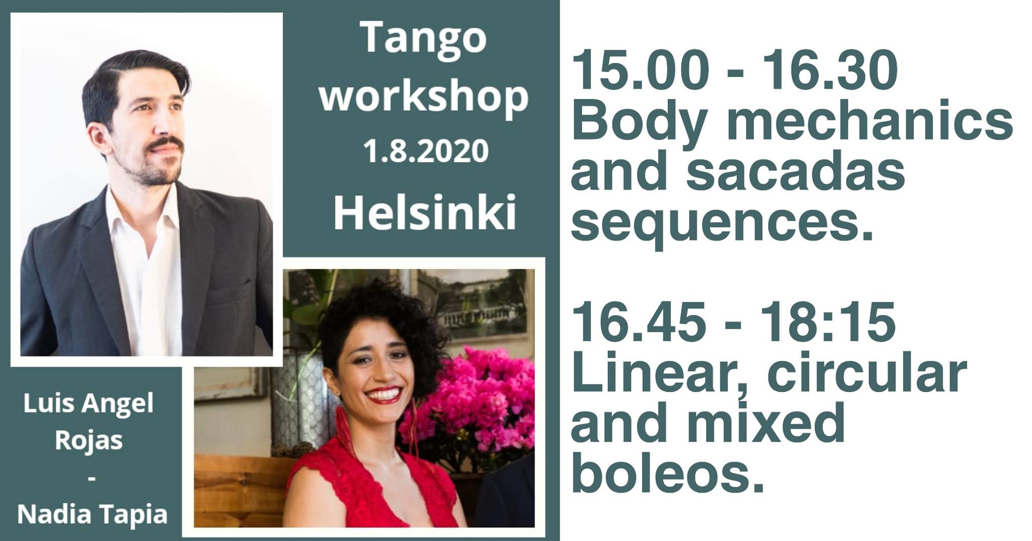 Tango Workshops with Luis Rojas and Nadia Tapia