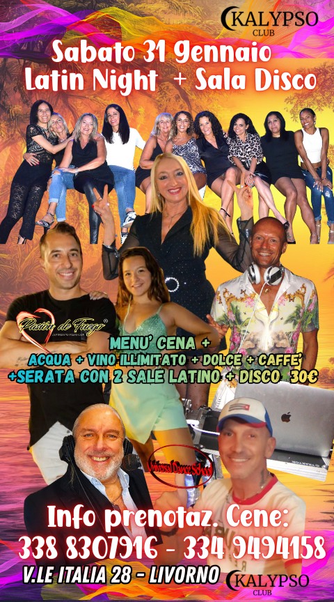 SABATO 31 Gennaio -Kalypso Latin Night
