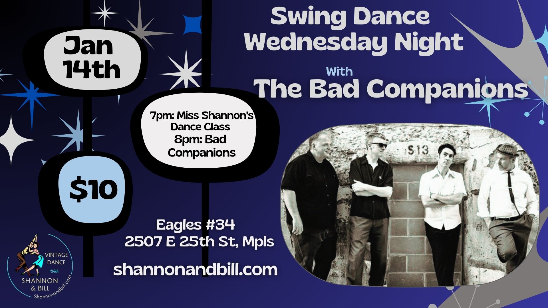 Bad Companions at Swing Dance Wednesday 1 14