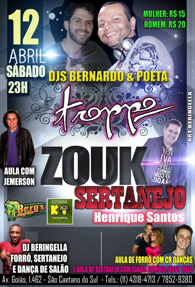 Zouk & Sertanejo na Troppo (LISTA FECHADA)