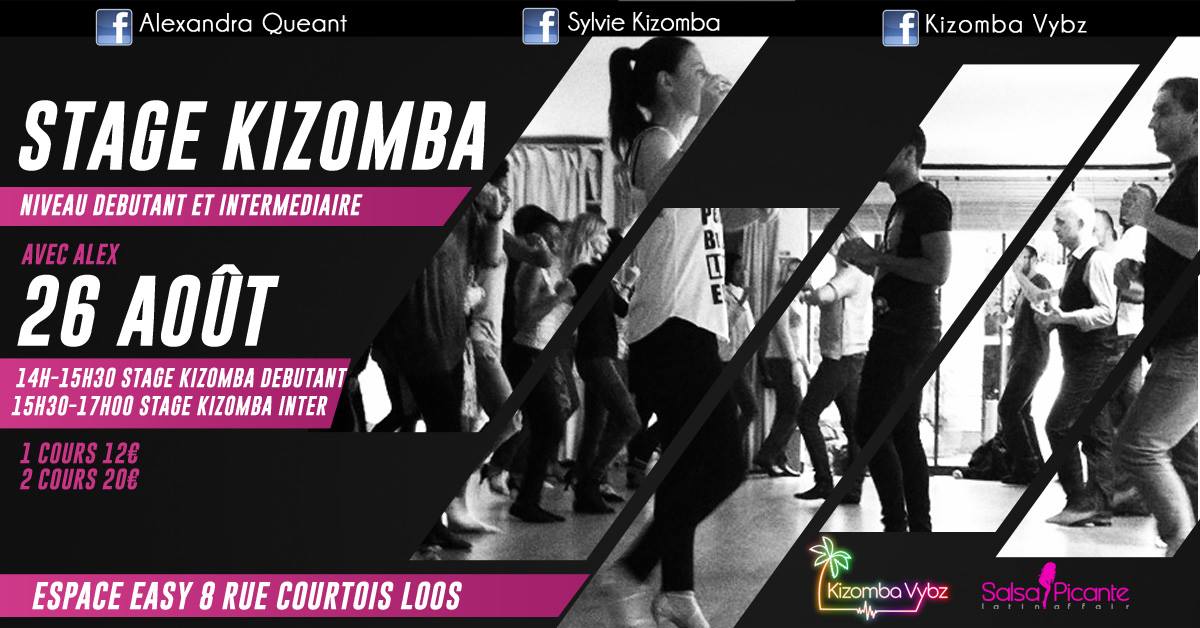 Stage kizomba débutant et intermediaire le 26 aout 2018