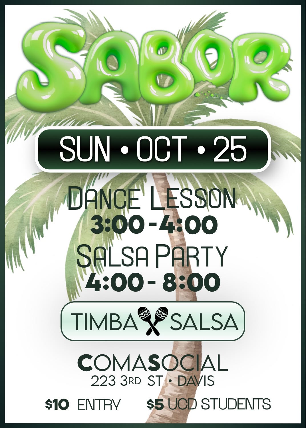 SABOR salsa music + dancing @ ComaSocial in Downtown Davis