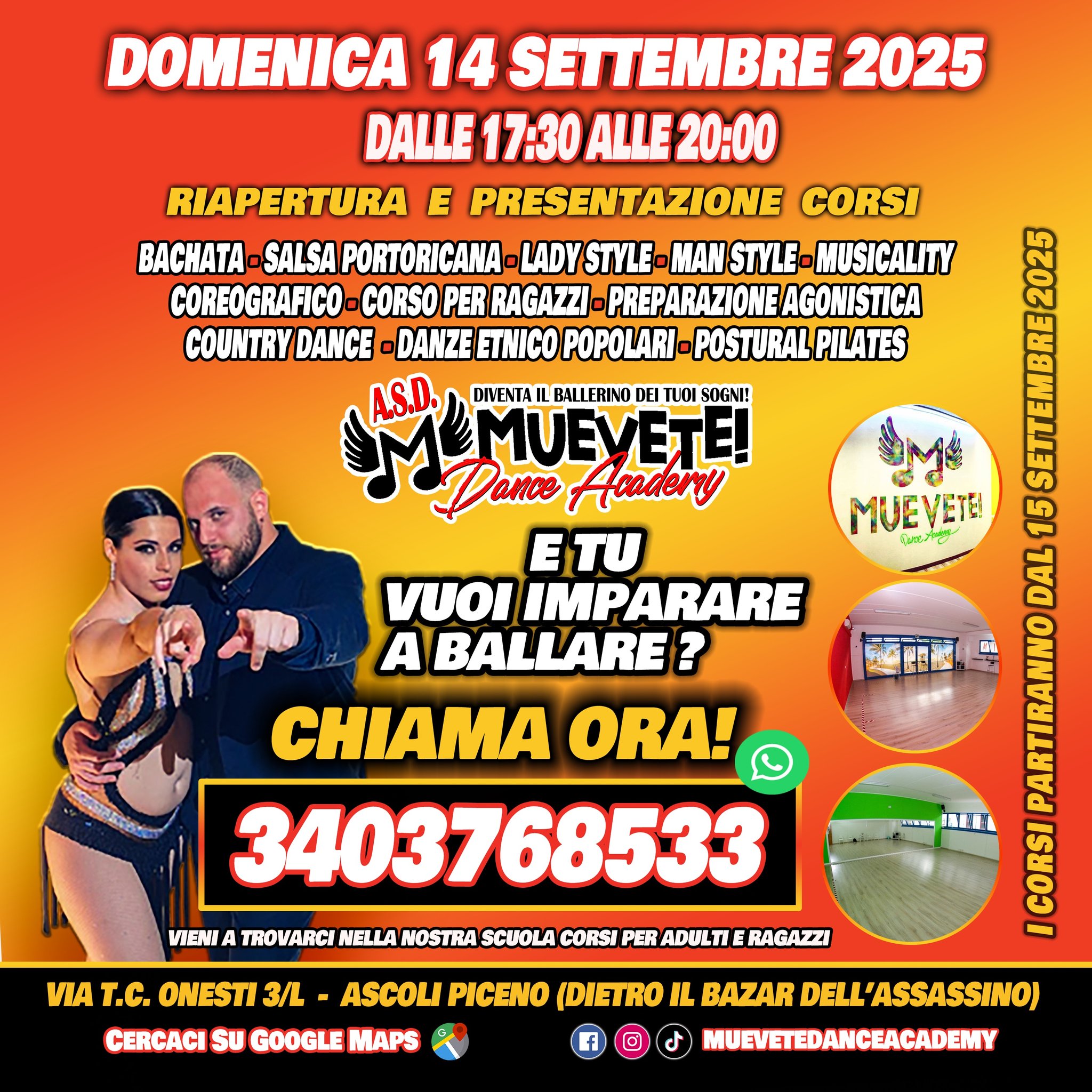 MUEVETE Dance Academy - RIAPERTURA 2025 Show e Lezioni Gratuite di Bachata & Salsa ad Ascoli Picen